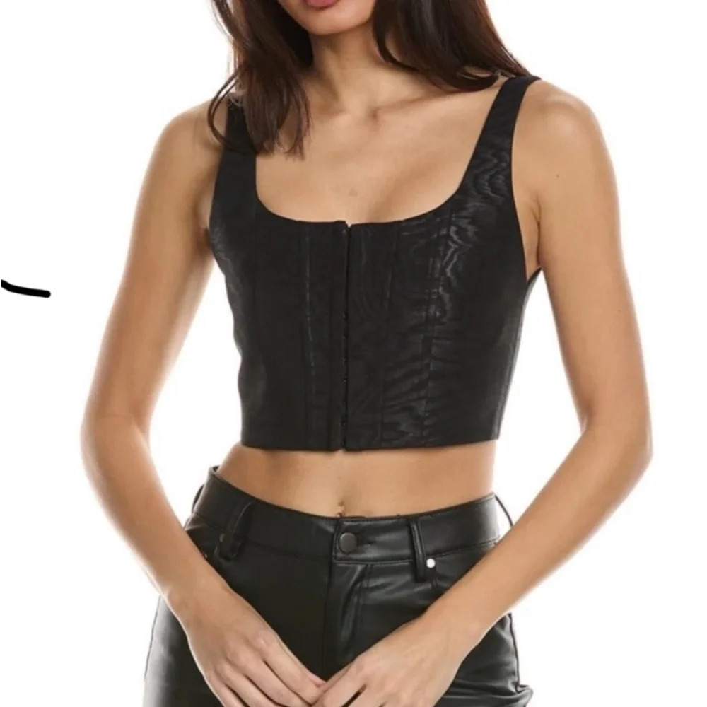 Alice + Olivia black mesh Breslin corset top size 2